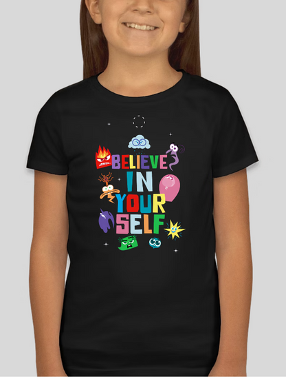 "Believe In Yourself" Inside Out 2 Graphic Tee Girls Youth