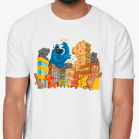 Cookie Monster "Crumble Town" Gingerbread | Kaiju Parody T-Shirt