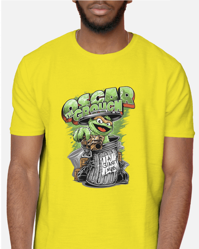 Oscar The Grouch Packing Heat Graphics Mens Tee