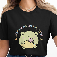 Screaming on the Inside Frog Humor Graphic Tee