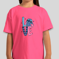 Stitch "Love" Graphic Tee Girls Youth T-Shirt
