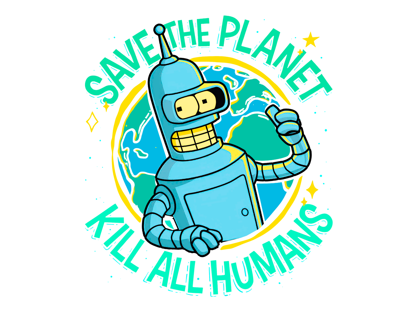 Bender Bending Rodriguez Planet Saver Futurama Graphic Tee