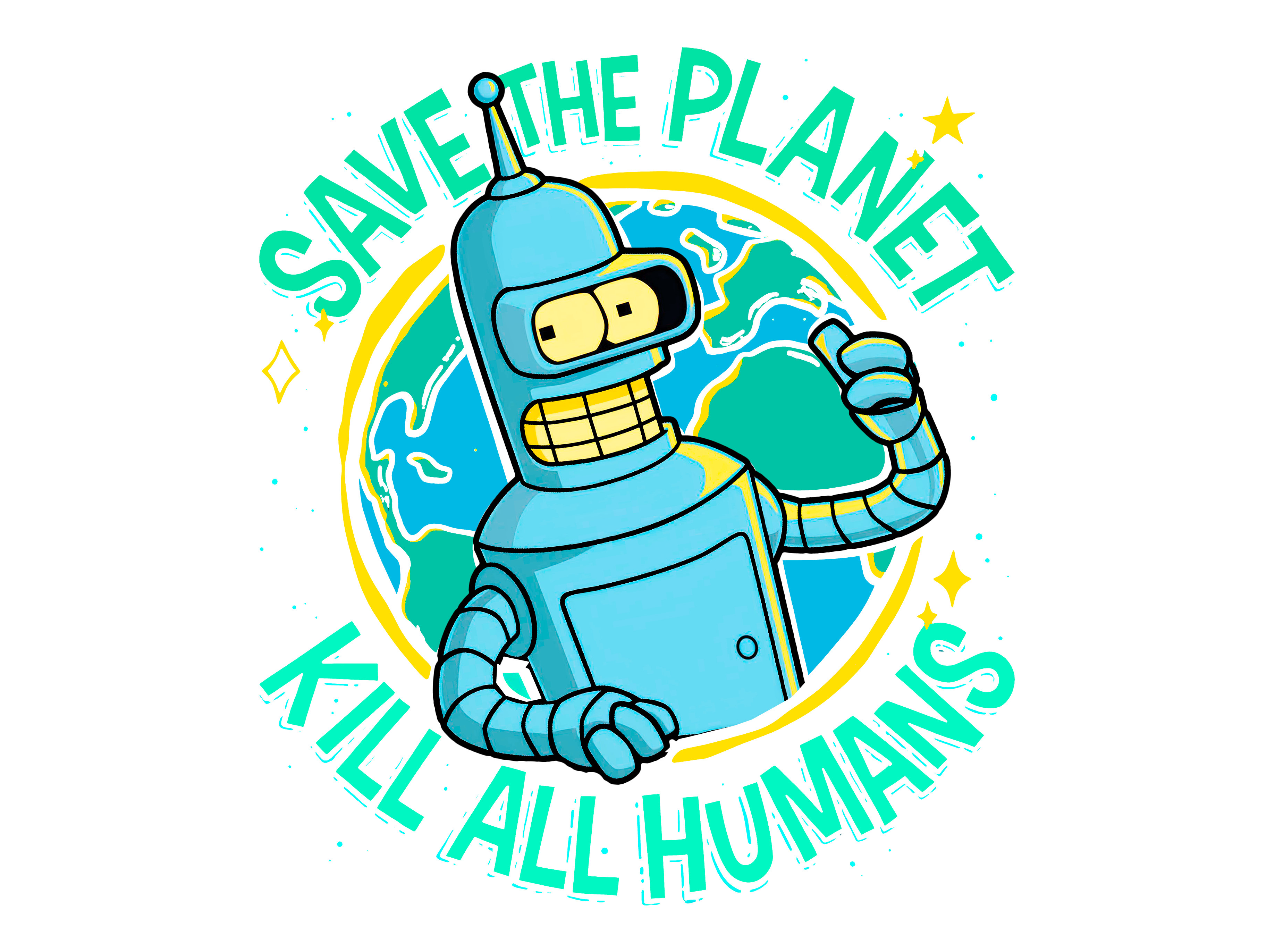 Bender Bending Rodriguez Planet Saver Futurama Graphic Tee
