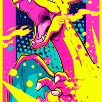 Charizard Neon Splash Graphic Pokemon Tee Unisex Shirt