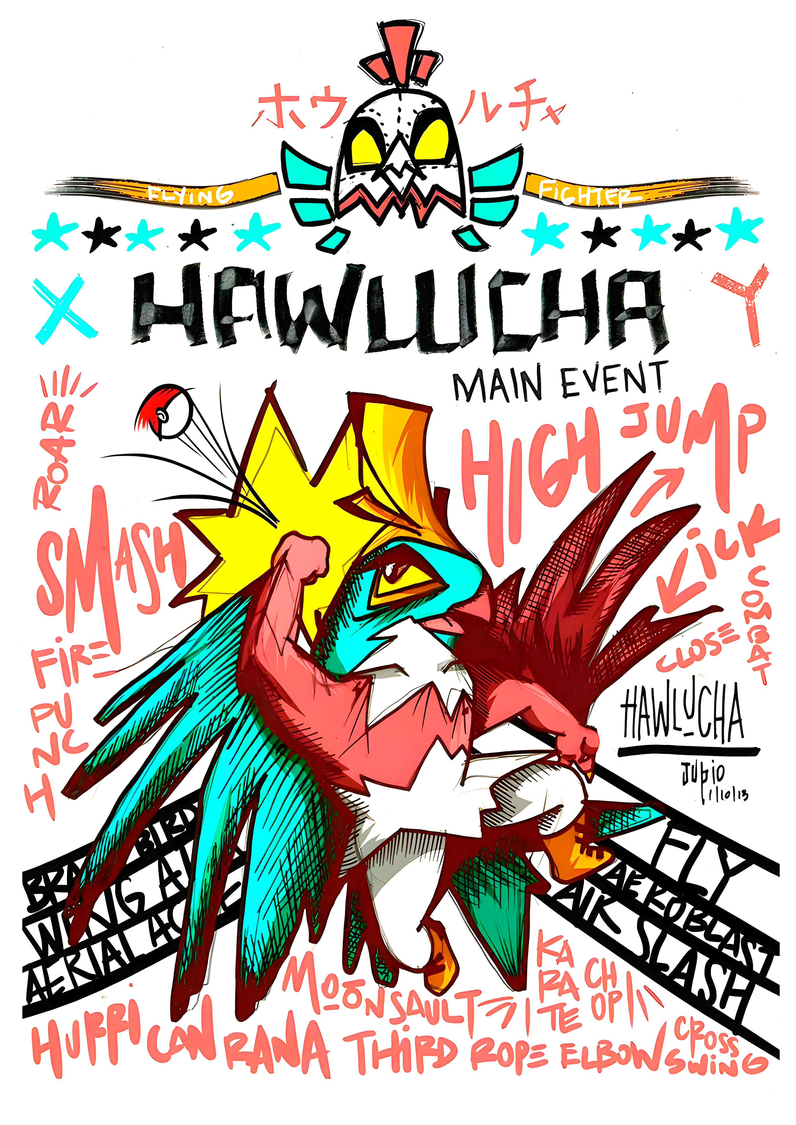 Hawlucha “Main Event” Graphic Pokemon Tee Unisex Shirt