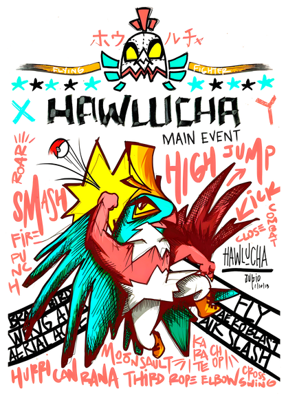 Hawlucha “Main Event” Graphic Pokemon Tee Unisex Shirt