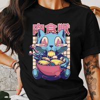 Ramen Cat Japanese Graphic Tee Short Sleeve Unisex
