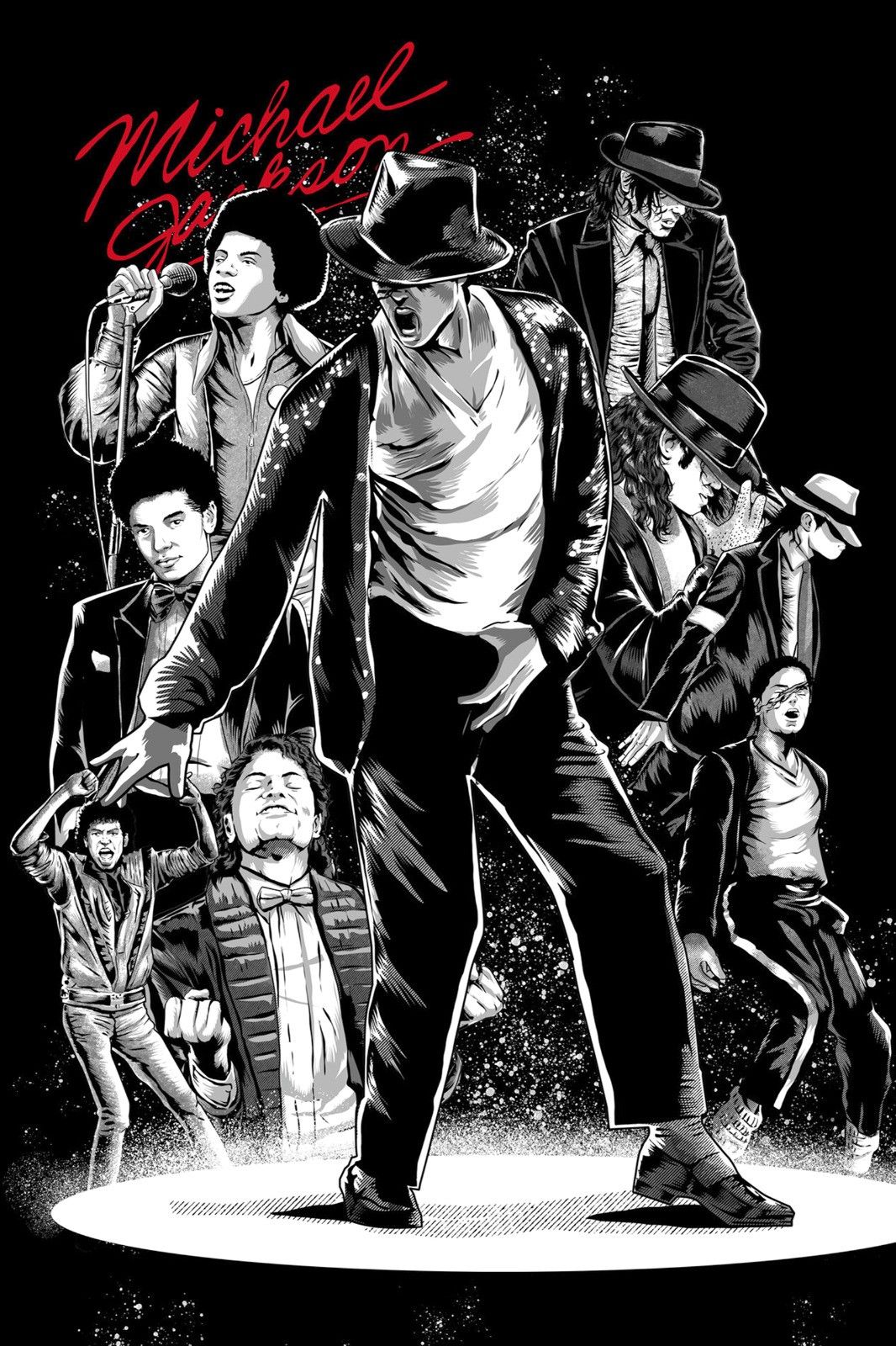 Michael Jackson "King of Pop" Evolution Graphic Tee – Classic Black