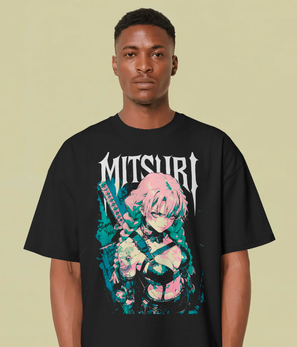 Mitsuri Kanroji "Neon Rebellion" Graphic Tee - Demon Slayer