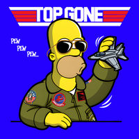 Homer Simpson Top Gun Parody Graphic Tee Unisex Shirt