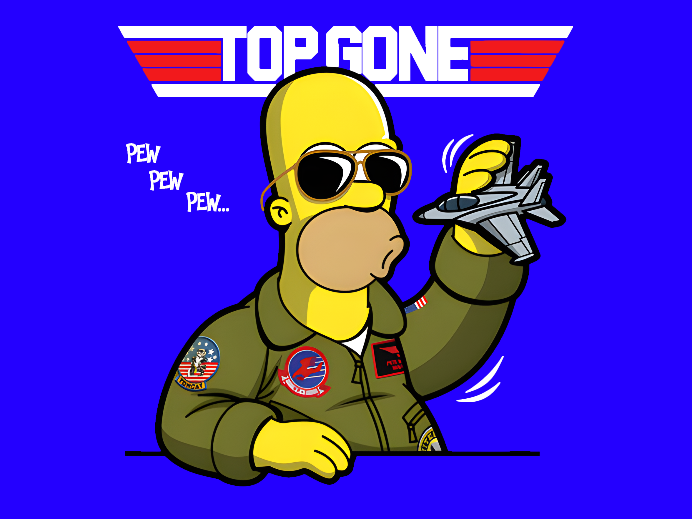Homer Simpson Top Gun Parody Graphic Tee Unisex Shirt