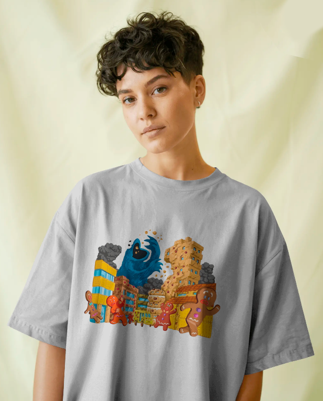 Cookie Monster's Gingerbread City Rampage Graphic Tee