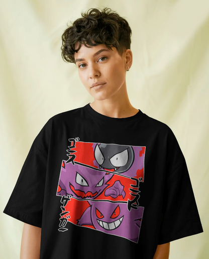 Pokémon Gastly, Haunter, & Gengar Japanese Comic Style Tee