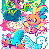 Hoenn Starter Squad Pokemon Graphic T-Shirt