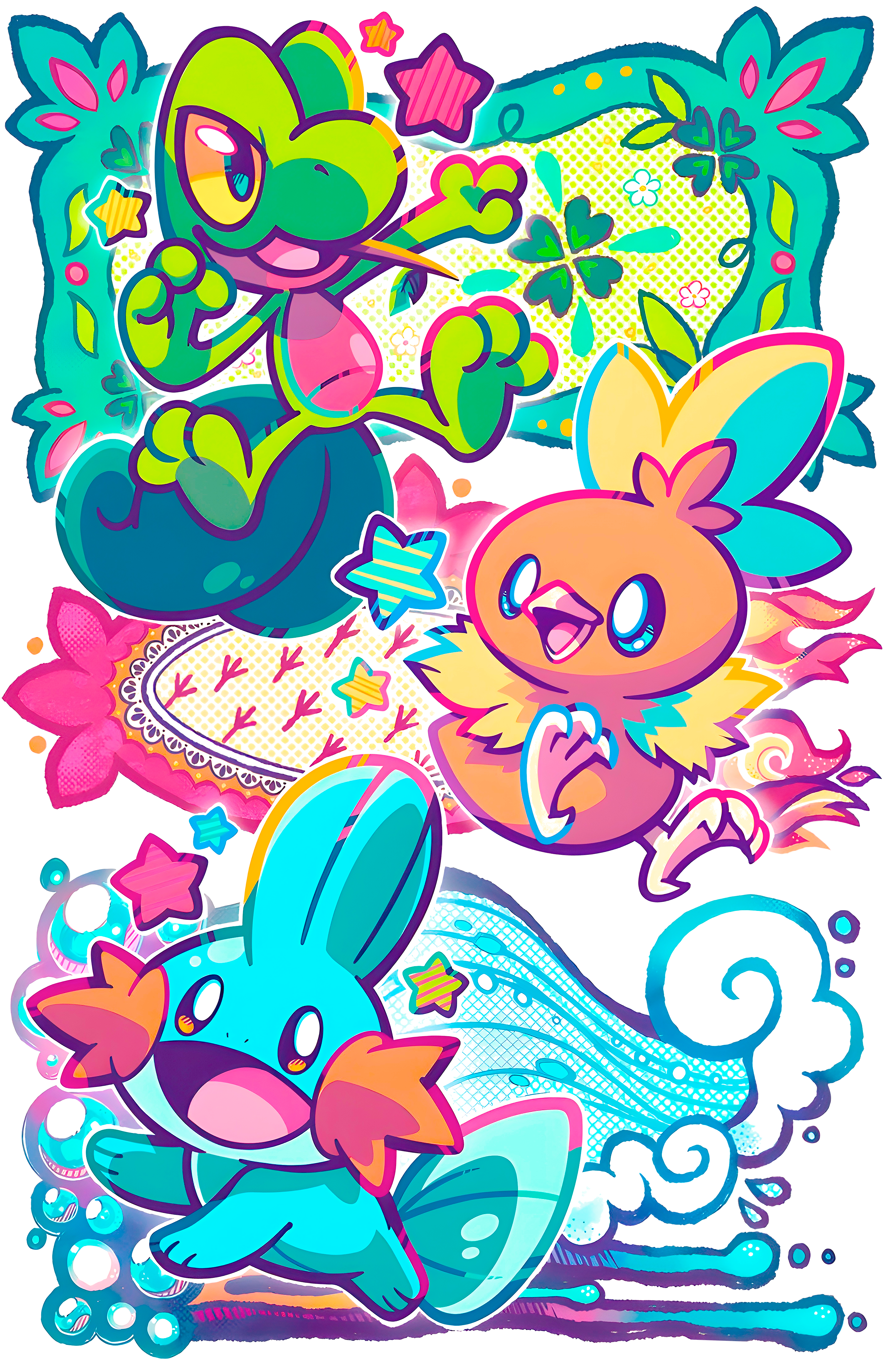 Hoenn Starter Squad Pokemon Graphic T-Shirt