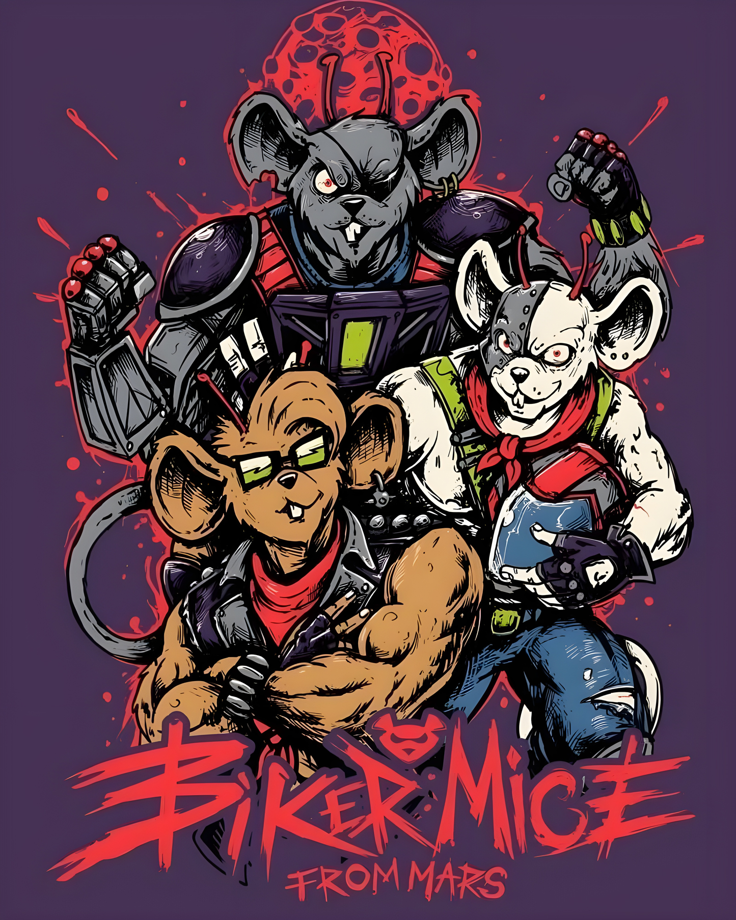 Biker Mice From Mars Retro Streetwear Graphic Tee