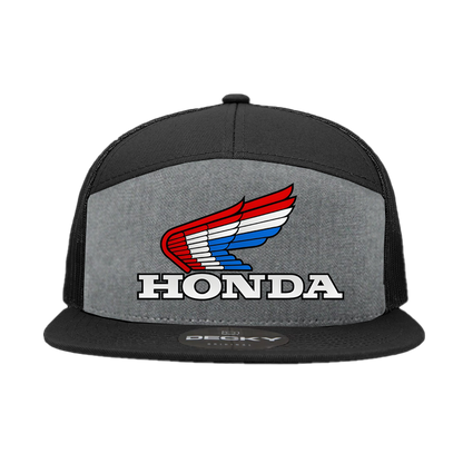 Honda Wings 7 Panel Snapback Hat