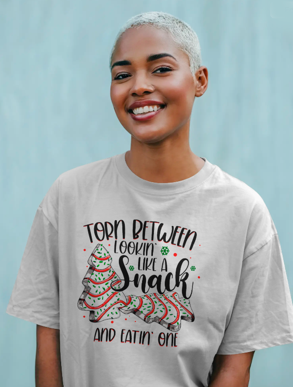 Lookin' Like a Snack vs. Eatin' One Christmas Graphic Tee
