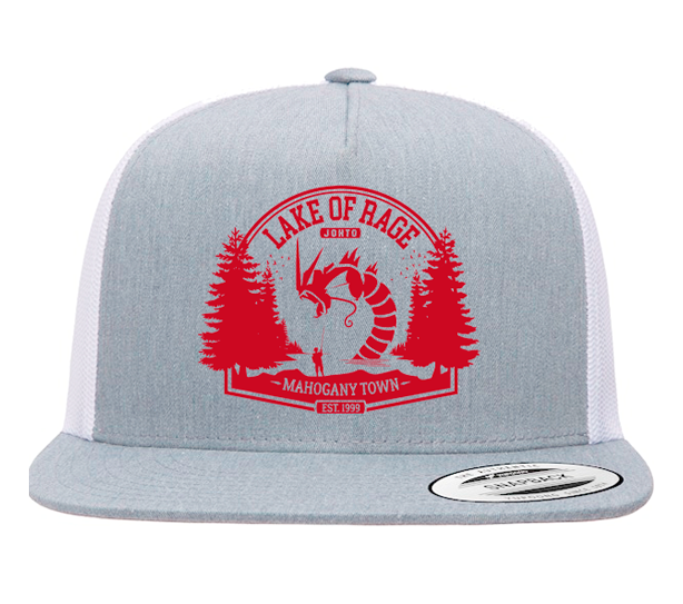 Lake of Rage: Gyarados Snapback Trucker Hat - Pokemon Johto Region Est. 1999