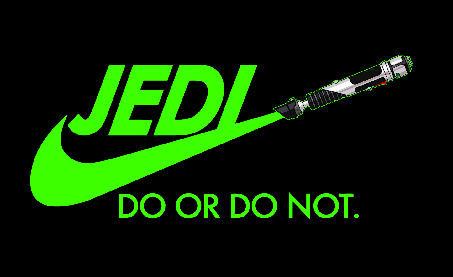 Star Wars - Jedi "Do Or Do Not" Lightsaber T-Shirt Nike Spoof