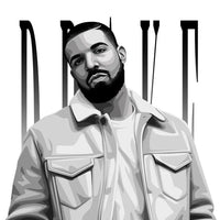 Drake 6 God Portrait Black and White Graphic Tee Unisex Shirt