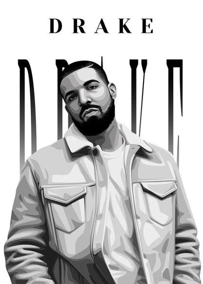 Drake 6 God Portrait Black and White Graphic Tee Unisex Shirt