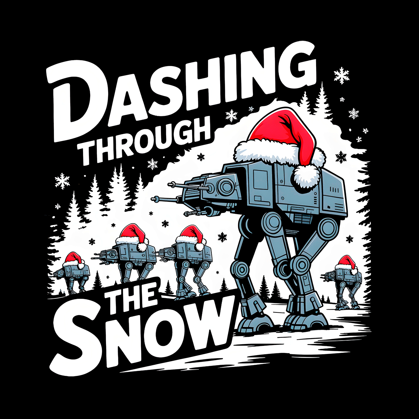 Dashing Through The Snow Star Wars AT-AT Walker Christmas T-Shirt