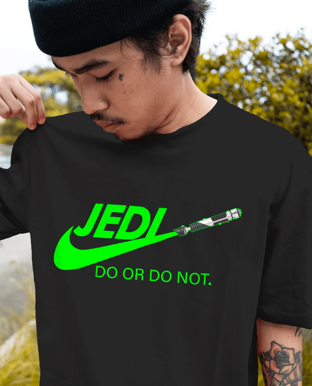Star Wars - Jedi "Do Or Do Not" Lightsaber T-Shirt Nike Spoof