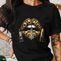 New Orleans Saints Vintage Lips Womens NFL Tee