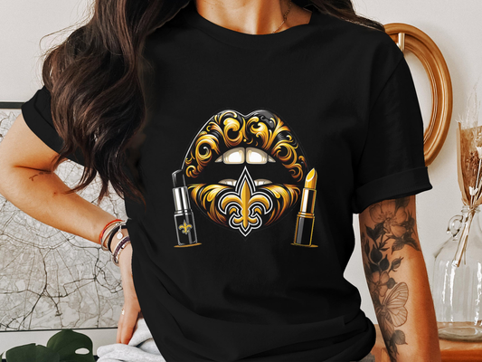 New Orleans Saints Vintage Lips Womens NFL Tee