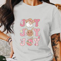 Joy Joy Joy Christmas Santa Holiday Graphic Tee