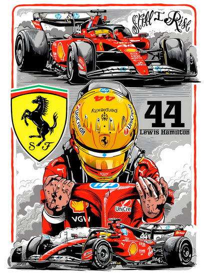 Lewis Hamilton Ferrari F1 "Still I Rise" Tee