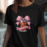 Sweet Tea Bow Graphic Tee Womens Short Sleeved