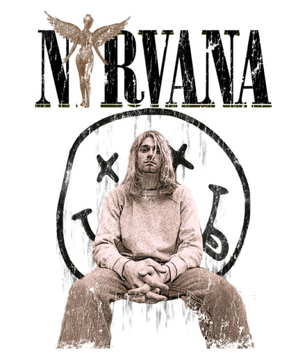 Nirvana Grunge Vintage-Wash Portrait Tee