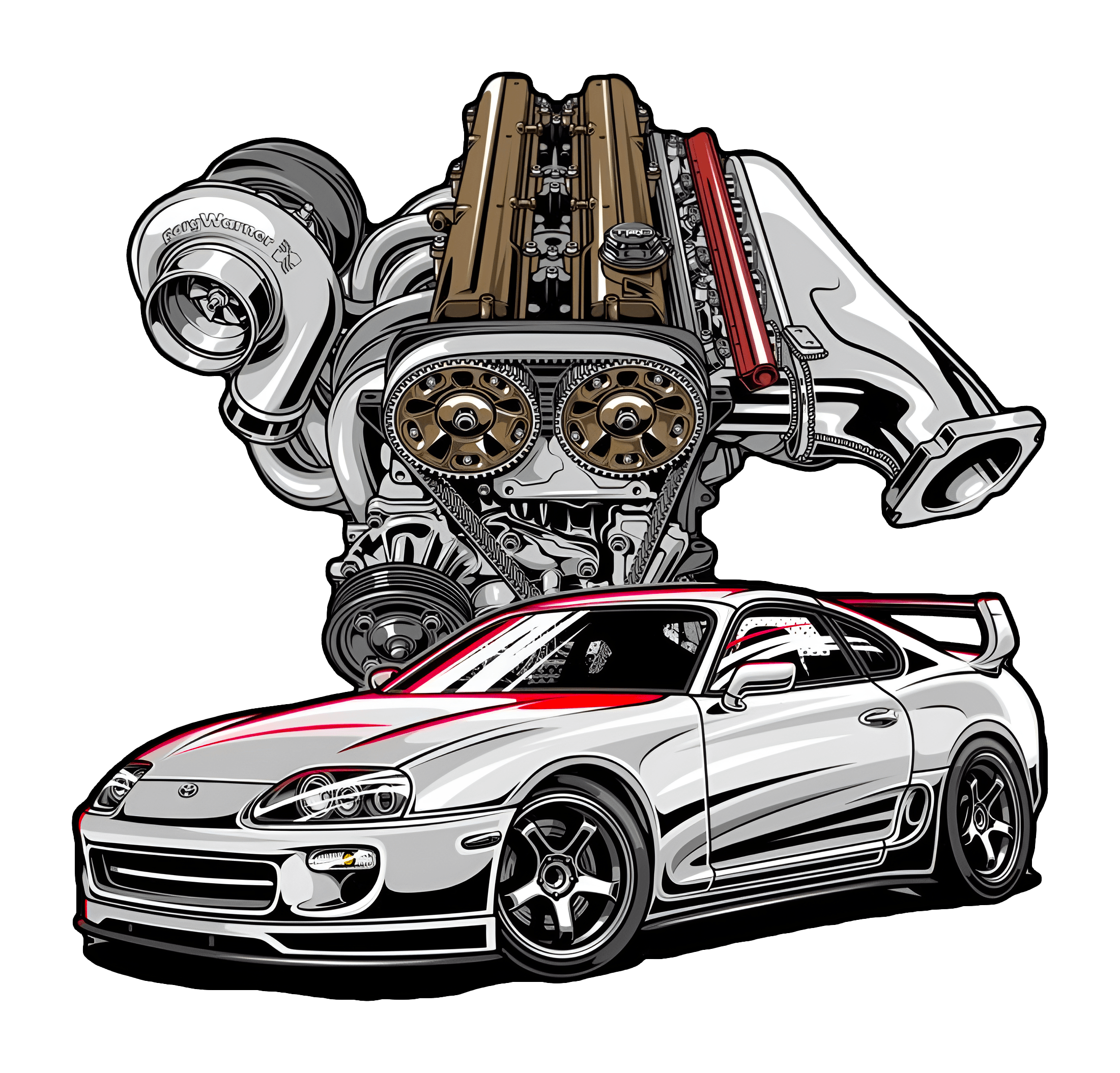 MK4 Supra 2JZ Graphic Hoodie Unisex Hooded Sweatshirt