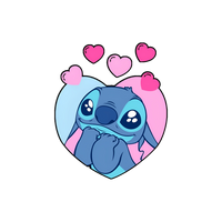 Stitch Is In Love! Womens Fitted Graphic Tee