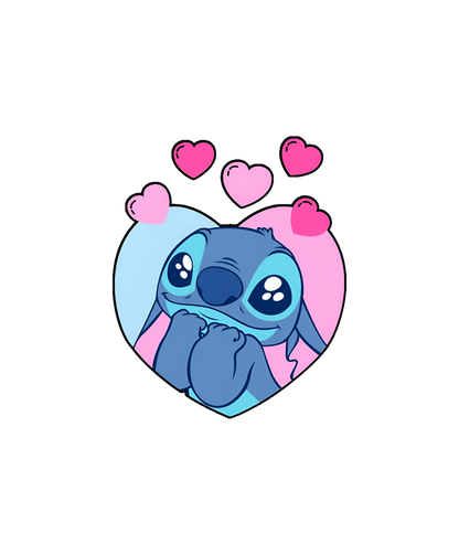 Stitch Is In Love! Womens Fitted Graphic Tee