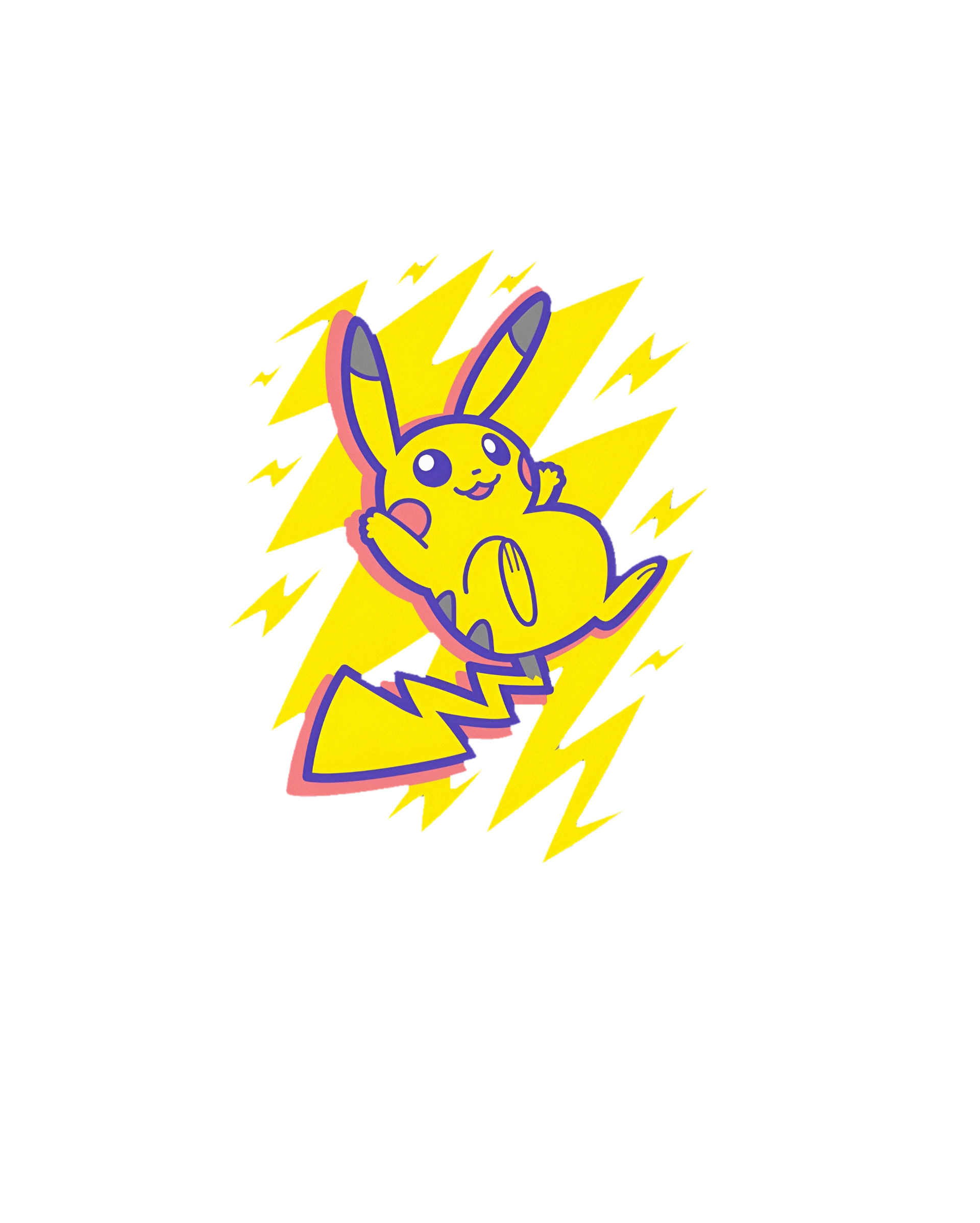 Pikachu Pokemon Lightning Bolt Boys Youth Tee
