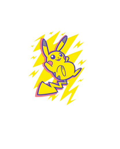 Pikachu Pokemon Lightning Bolt Boys Youth Tee