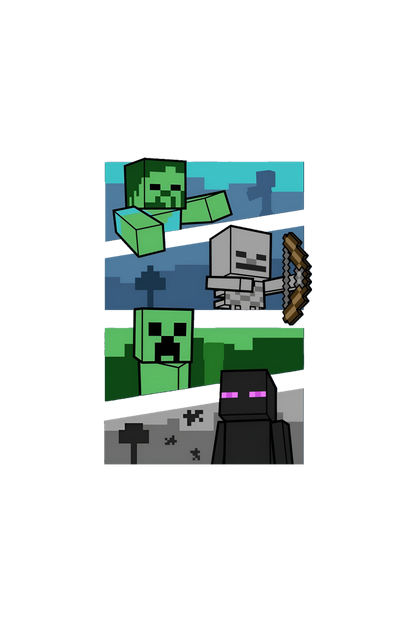 Minecraft Creeper & Enderman Graphic Tee Boys Youth Shirt