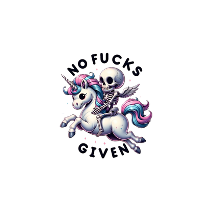 No Fucks Given Unicorn Skeleton Graphic Hoodie