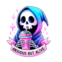 Anxious But Alive Skeleton Graphic Hoodie