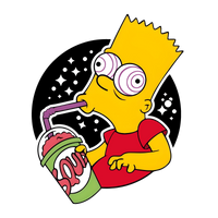 Bart Simpson Squishee (Slurpee) 7 Panel Hat