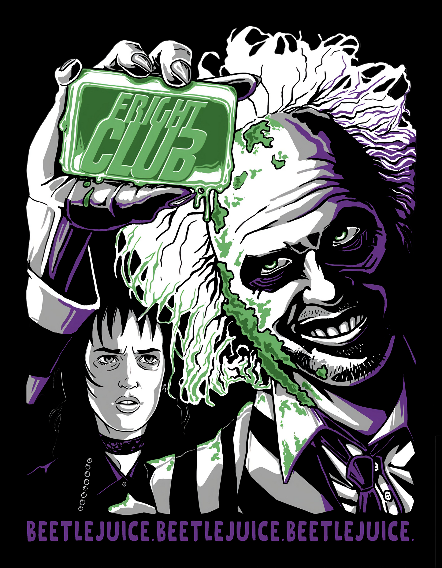 Beetlejuice "Fright Club" Spoof Graphic Tee Unisex Shirt
