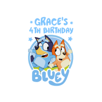 Bluey Toddler Birthday Custom Name & Age Tee