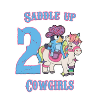 Bluey Saddle Up Cowgirls Toddler Personalized Birthday Tee Girls Shirt