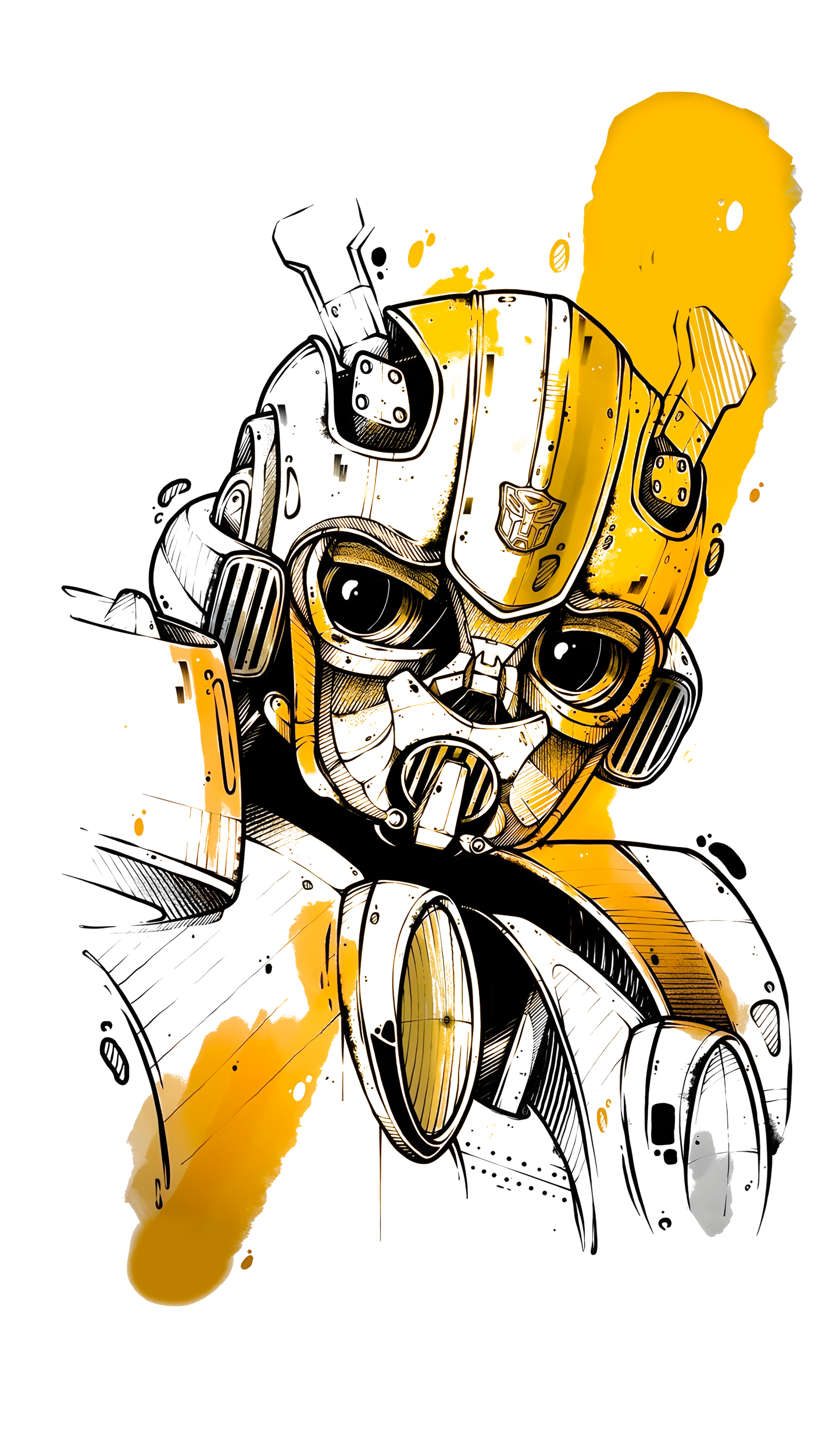 Bumble Bee Yellow Splash Transformers Graphic Tee