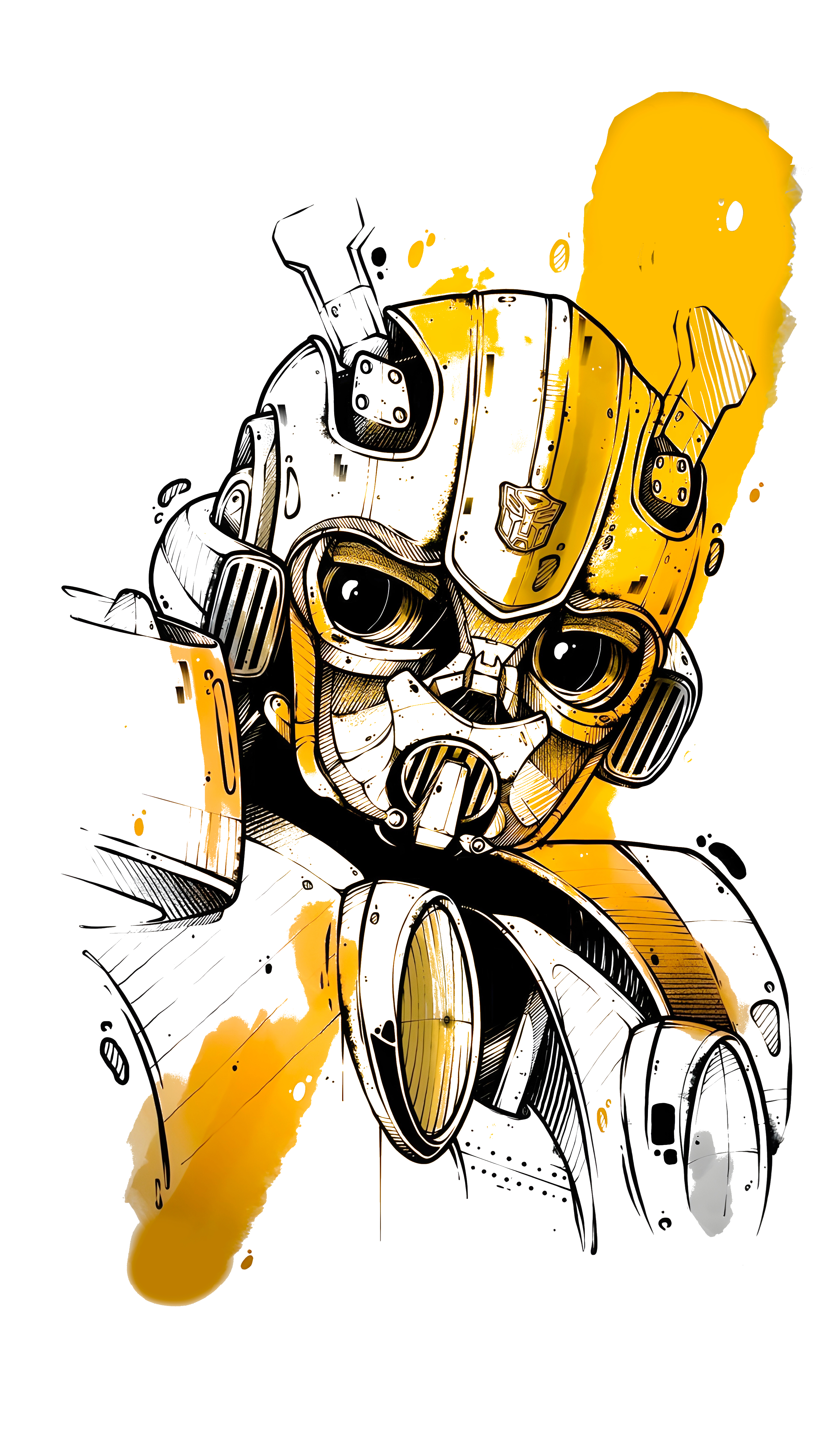 Bumble Bee Yellow Splash Transformers Graphic Tee