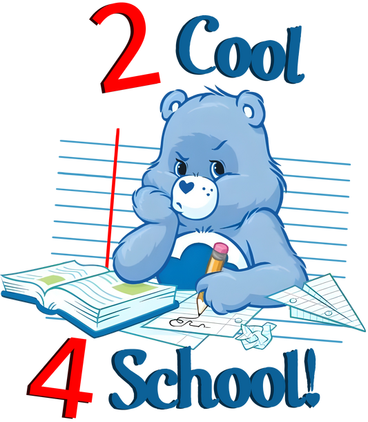 Grumpy Bear 2 Cool 4 School Youth CareBear Back To Svhool Shirt