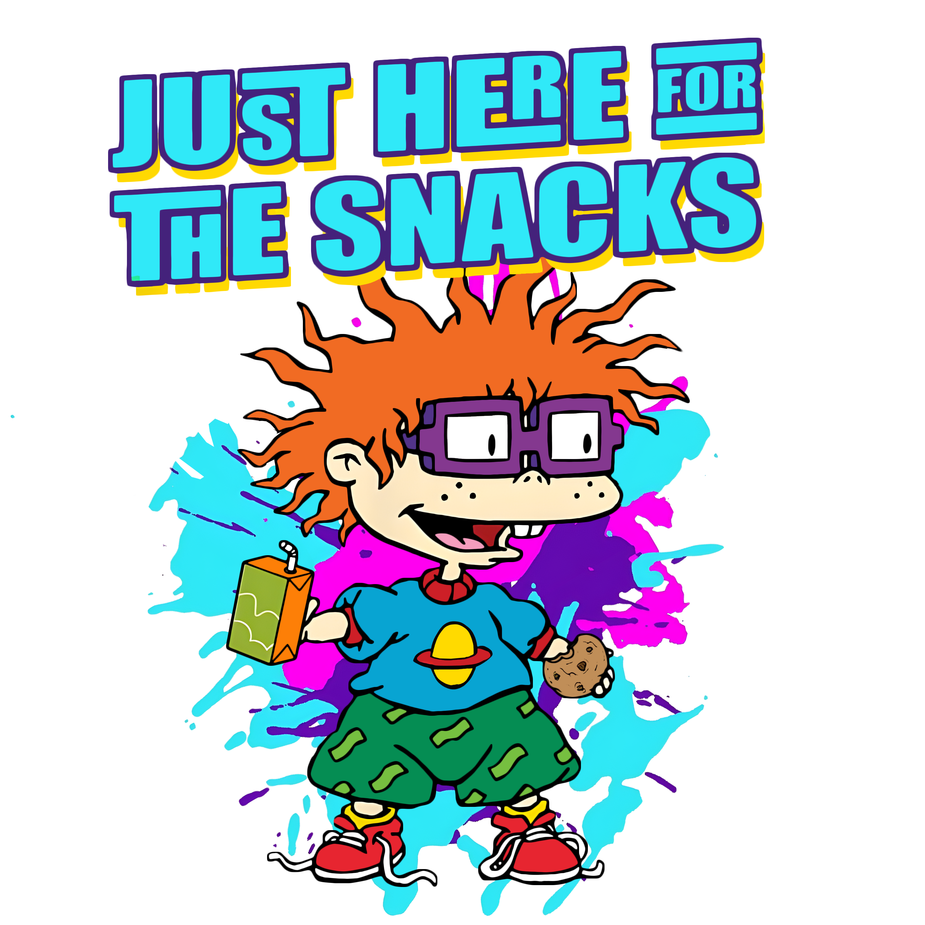 Chucky Finster "Here For The Snacks" Rugrats Graphic Tee Unisex Shirt